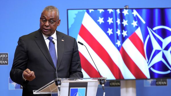 U.S. Secretary for Defense Lloyd J. Austin III speaks during a media conference after a meeting of NATO defense ministers at NATO headquarters in Brussels - Sputnik International