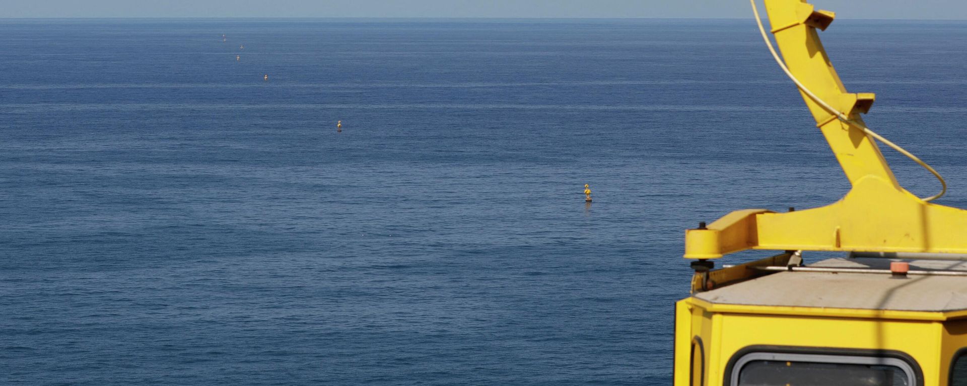 A picture shows a cable car an a view of maritime border markers in Mediterranean waters off Israel's Rosh Hanikra, known in Lebanon as Ras al-Naqura, at the border between the two countries, on October 7, 2022 A picture shows a cable car an a view of maritime border markers in Mediterranean waters off Israel's Rosh Hanikra, known in Lebanon as Ras al-Naqura, at the border between the two countries, on October 7, 2022 - Sputnik International, 1920, 23.10.2022