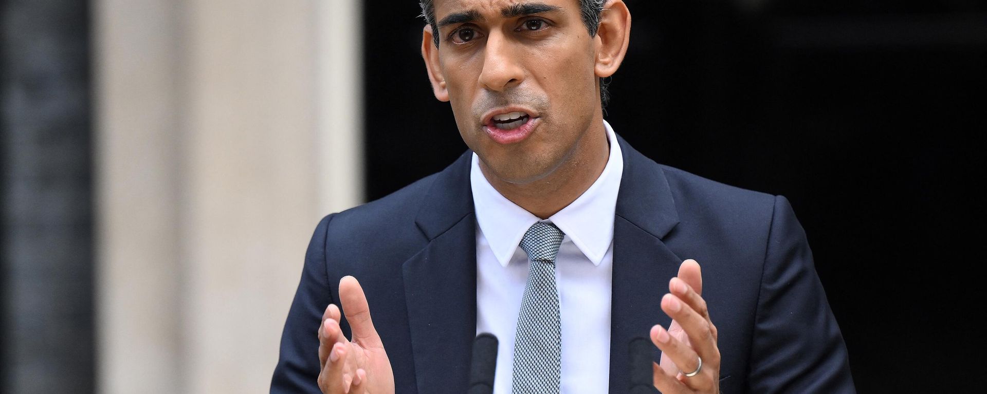 Britain's newly appointed Prime Minister Rishi Sunak delivers a speech outside 10 Downing Street in central London, on October 25, 2022. Britain's newly appointed Prime Minister Rishi Sunak delivers a speech outside 10 Downing Street in central London, on October 25, 2022. - Sputnik International, 1920, 26.10.2022
