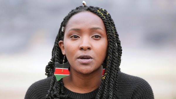Activist Elizabeth Wathuti from Kenia talks to the media at the Garzweiler open-cast coal mine near Luetzerath, western Germany, Sunday Oct. 16, 2022.  - Sputnik International