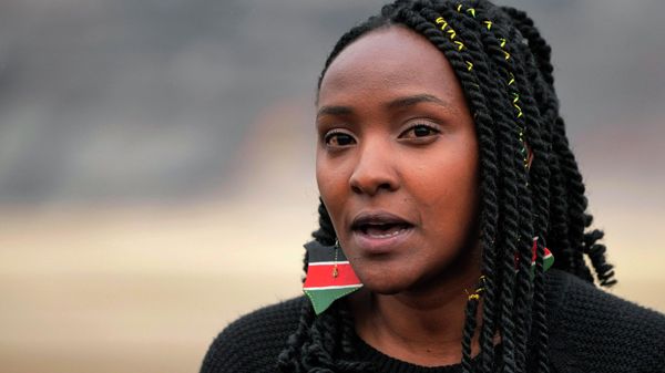 Activist Elizabeth Wathuti, of Kenya, talks to the media at the Garzweiler open-cast coal mine near Luetzerath, western Germany, Oct. 16, 2022. - Sputnik International