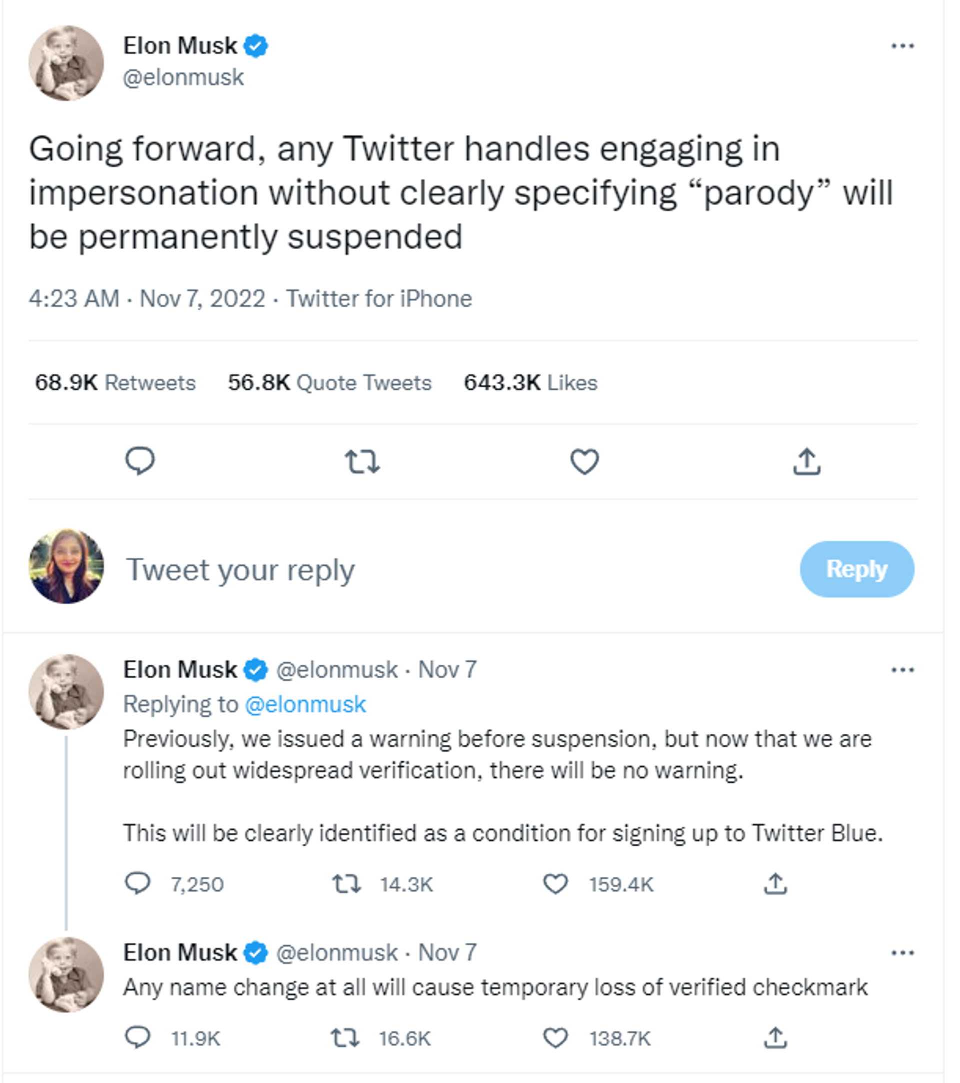Screenshot of Elon Musk's tweet on parody accounts on microblogging platform Screenshot of Elon Musk's tweet on parody accounts on microblogging platform - Sputnik International, 1920, 08.11.2022