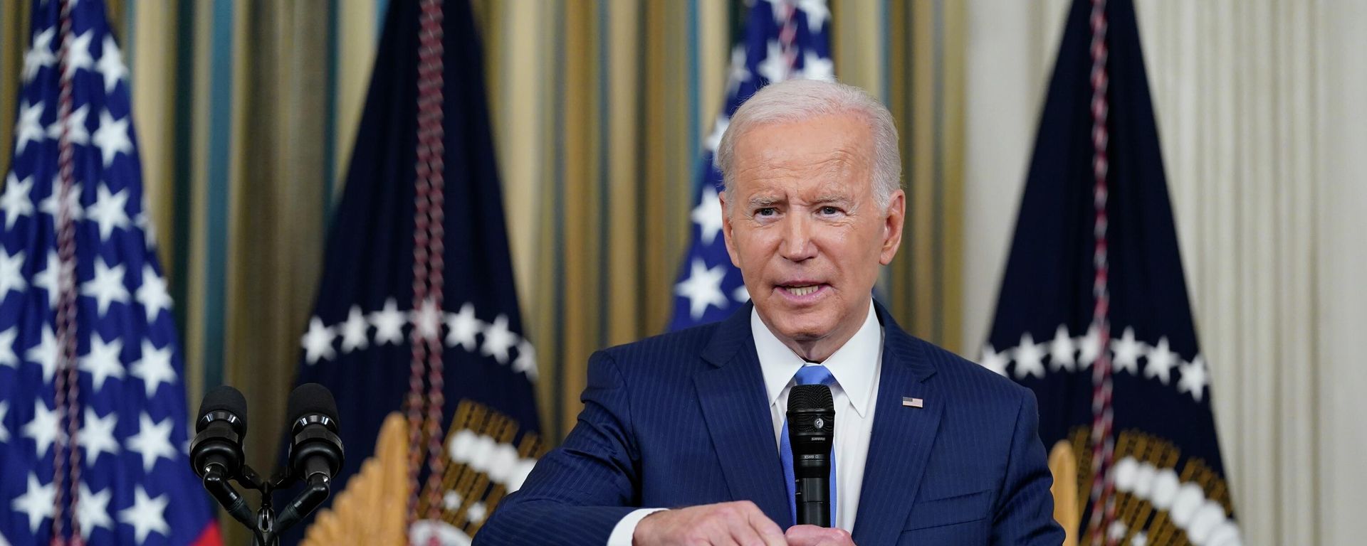President Joe Biden speaks in the State Dining Room of the White House in Washington, Wednesday, Nov. 9, 2022. (AP Photo/Susan Walsh) - Sputnik International, 1920, 10.11.2022