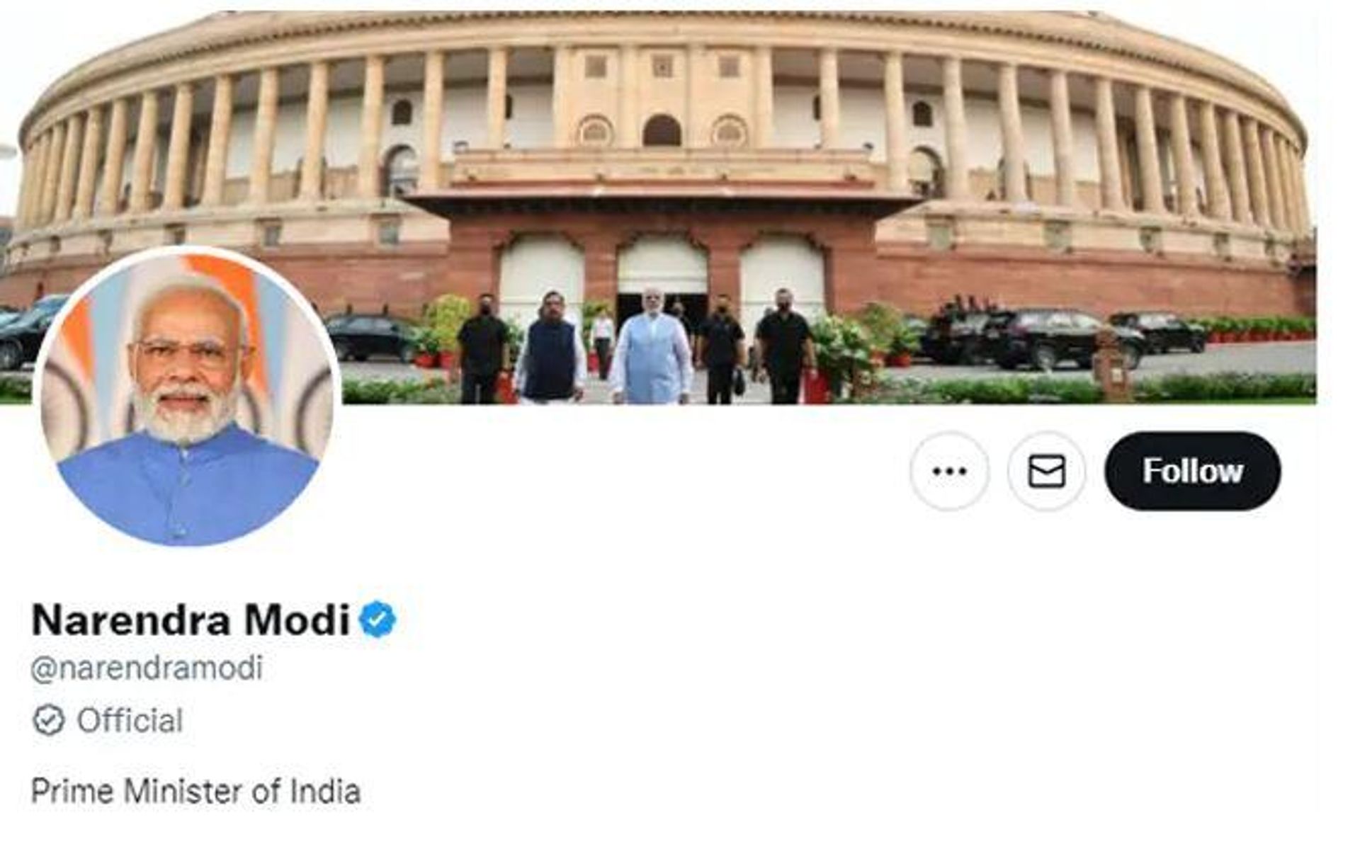 Screenshot of Prime Minister Narendra Modi's 'official' Twitter profile Screenshot of Prime Minister Narendra Modi's 'official' Twitter profile - Sputnik International, 1920, 10.11.2022