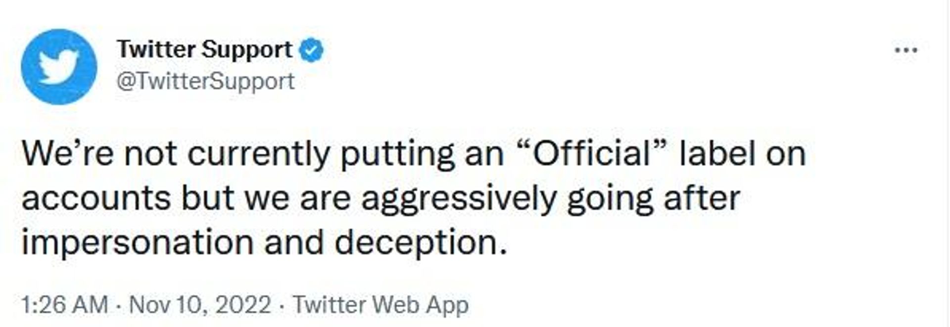 Twitter Support tweet screenshot Twitter Support tweet screenshot - Sputnik International, 1920, 12.11.2022