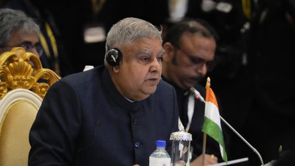 India's Vice President Jagdeep Dhankhar speaks during the ASEAN - India Summit  - Sputnik International