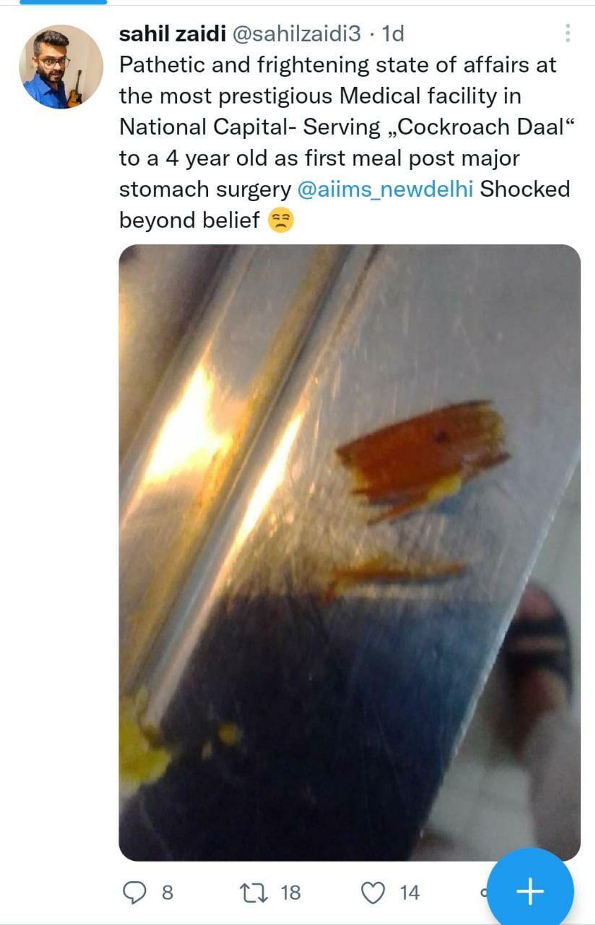Cockroach In Delhi's Aiims  - Sputnik International, 1920, 15.11.2022