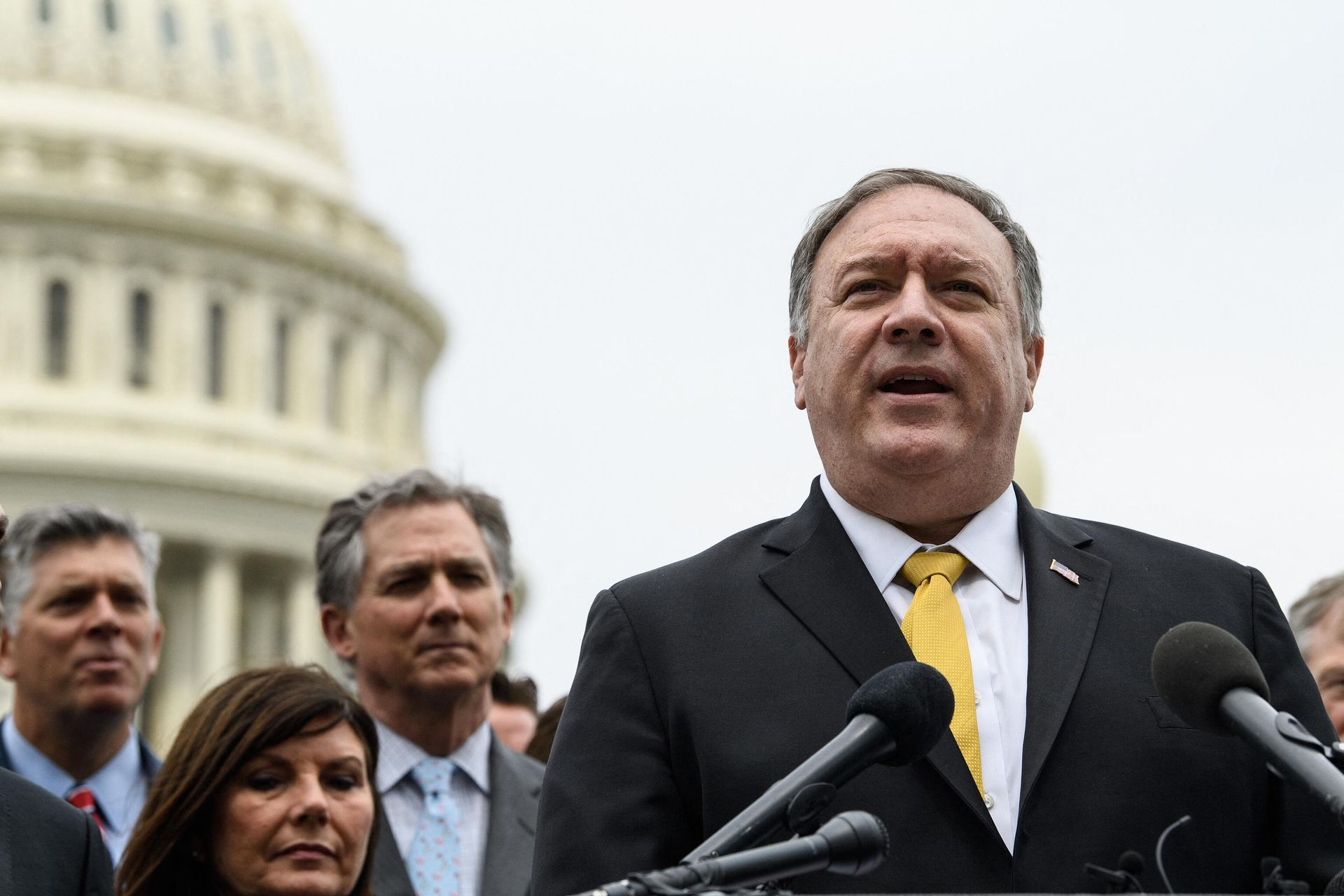 Former US Secretary of State Mike Pompeo speaks at a press conference of the Republican Study Group to introduce their Maximum Pressure Act against Iran at the US Capitol in Washington, DC, on April 21, 2021 Former US Secretary of State Mike Pompeo speaks at a press conference of the Republican Study Group to introduce their Maximum Pressure Act against Iran at the US Capitol in Washington, DC, on April 21, 2021 - Sputnik International, 1920, 15.11.2022
