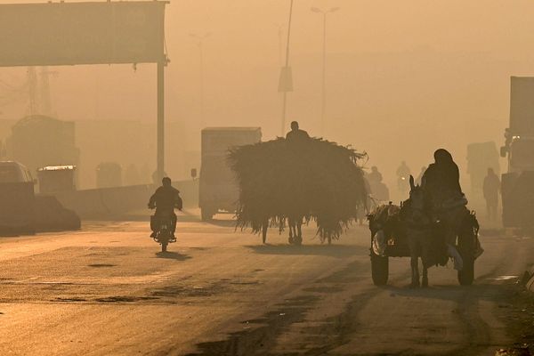 Commuters make their way along a street amid heavy smog in Lahore on November 18, 2022. Commuters make their way along a street amid heavy smog in Lahore on November 18, 2022. - Sputnik International