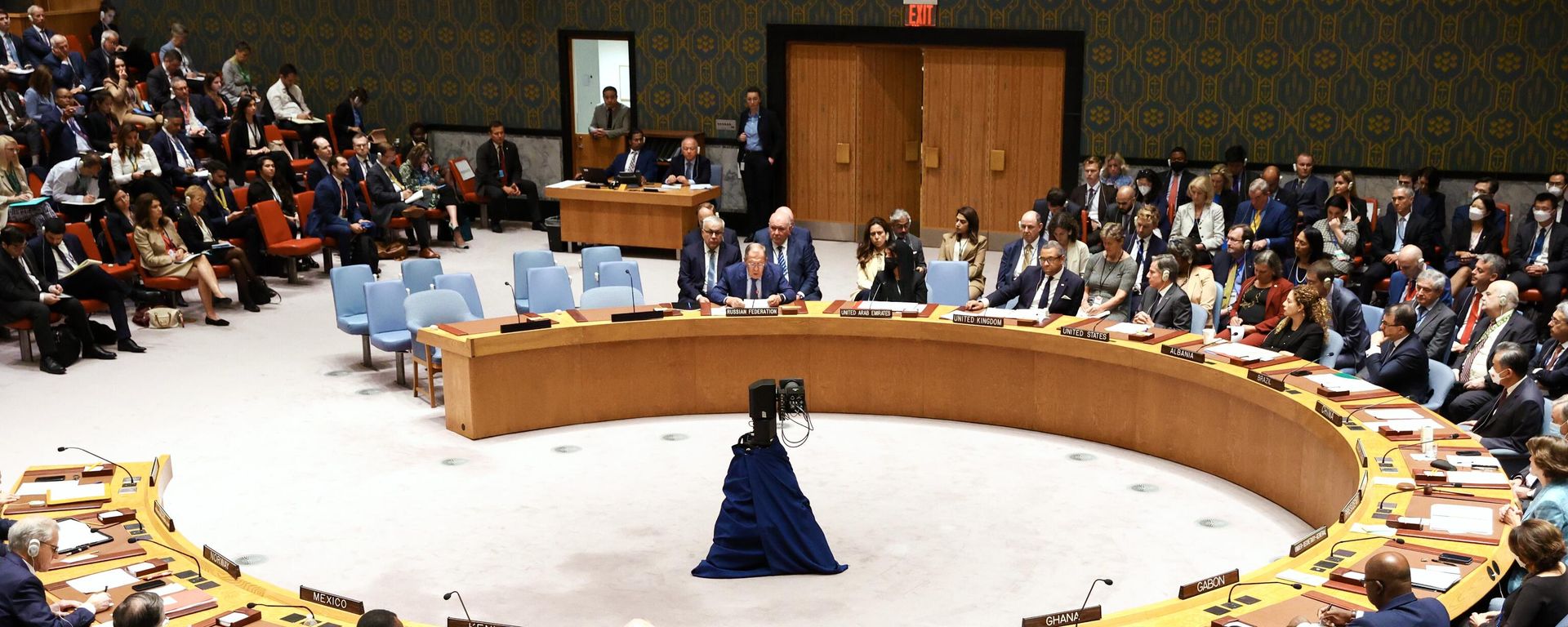Russian Foreign Minister Sergei Lavrov (center) speaks at a meeting of the UN Security Council in New York. - Sputnik International, 1920, 19.11.2022