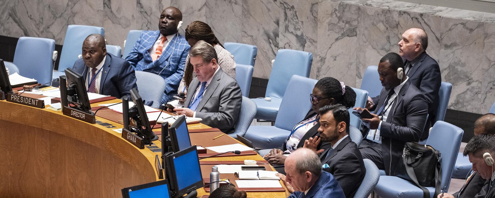 Members of the Security Council meet to discuss threats to international peace and security at United Nations headquarters, Monday, Oct. 31, 2022. - Sputnik International, 1920, 10.03.2023