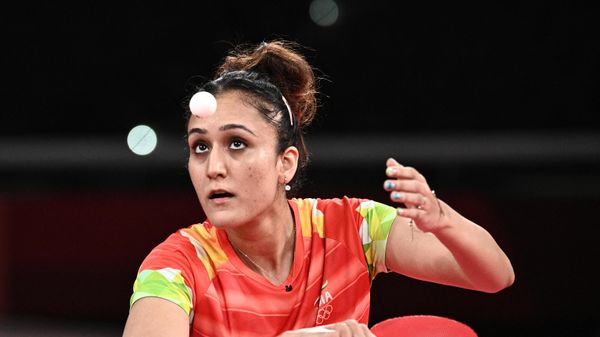 India's Manika Batra competes against Ukraine's Margaryta Pesotska during her women's singles round 2 table tennis match at the Tokyo Metropolitan Gymnasium during the Tokyo 2020 Olympic Games in Tokyo on July 25, 2021. - Sputnik International