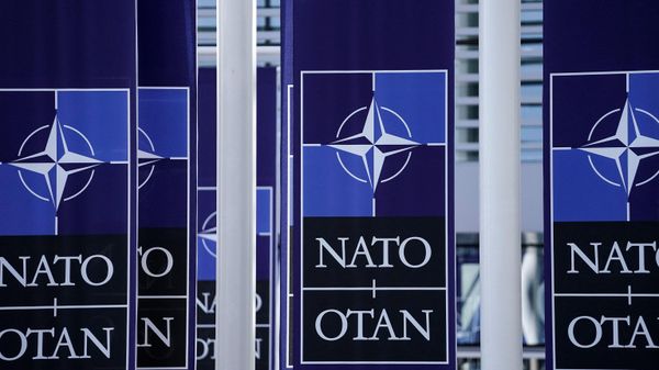 A picture taken on November 20, 2019 shows   NATO flags at the NATO headquarters in Brussels. - Sputnik International