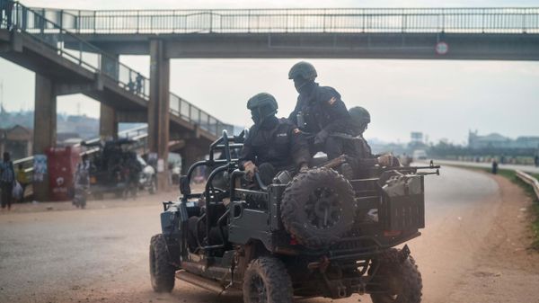 In this Jan. 14, 2021, file photo, security forces patrol the streets on election day in Kampala, Uganda.  - Sputnik International