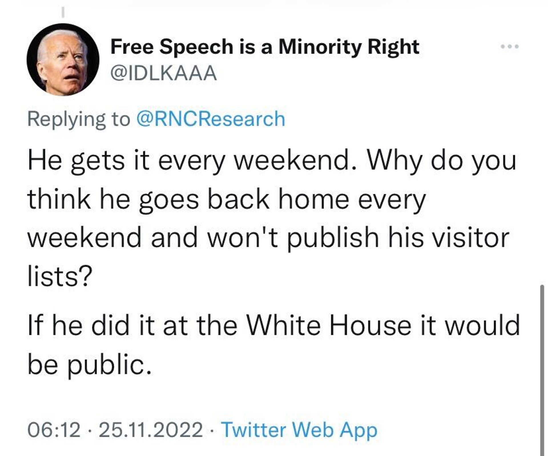 Twitter screenshot regarding Joe Biden's Annual Physical Twitter screenshot regarding Joe Biden's Annual Physical - Sputnik International, 1920, 25.11.2022