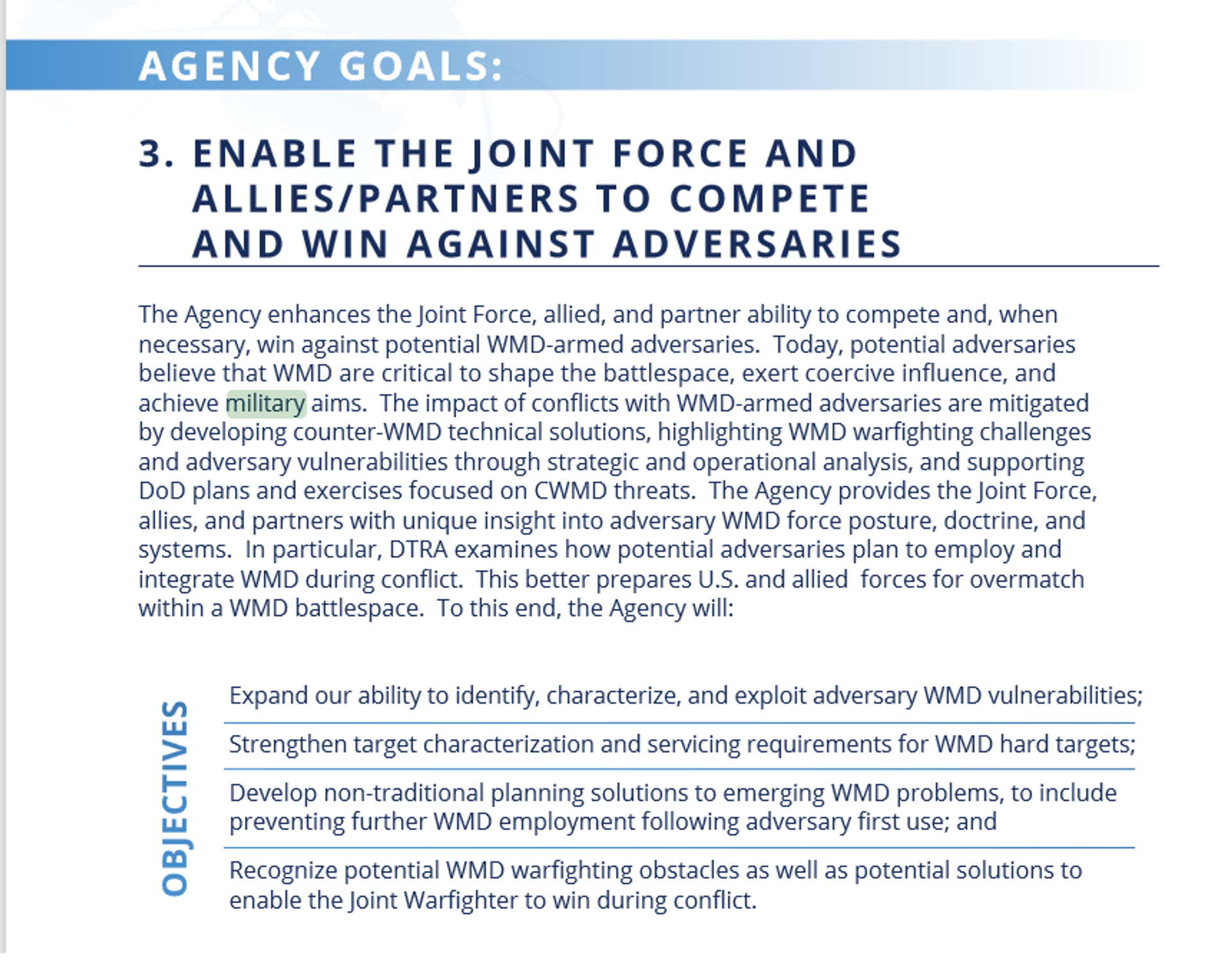Unclassified portion of the DTRA's 2022-2027 Strategy document. Unclassified portion of the DTRA's 2022-2027 Strategy document. - Sputnik International, 1920, 26.11.2022