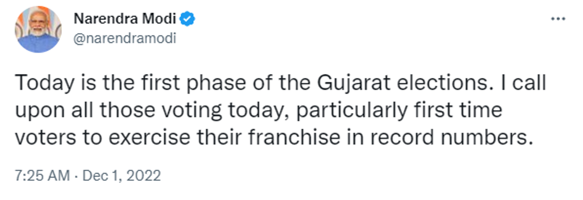 Prime Minister Narendra Modi Urges Voters to Turnout in Record Numbers during First Phase of Polling for Gujarat State Assembly Polls - Sputnik International, 1920, 01.12.2022