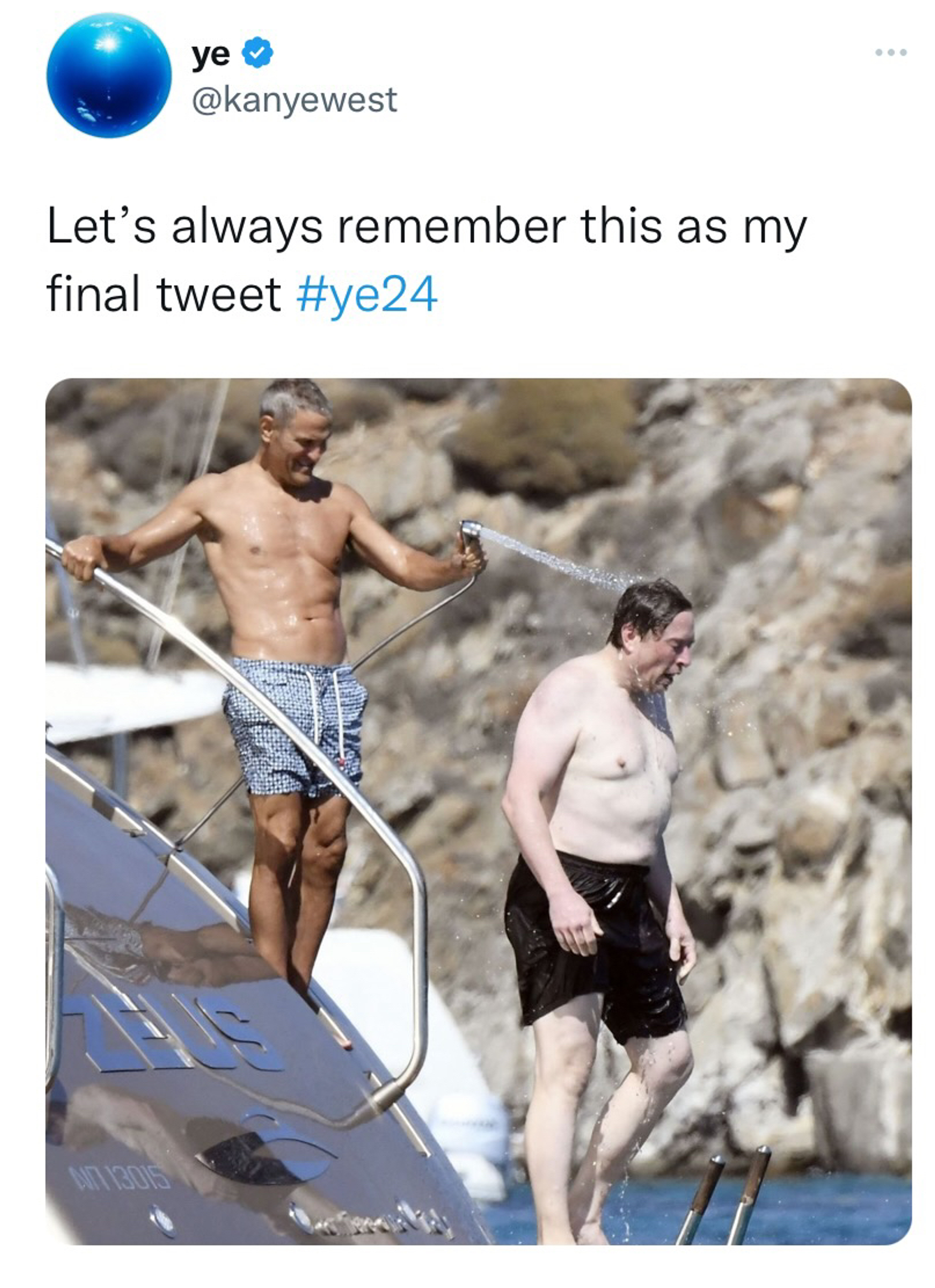 A screenshot of a tweet by Kanye West before he was suspended on the platform, depicting Elon Musk. - Sputnik International, 1920, 02.12.2022