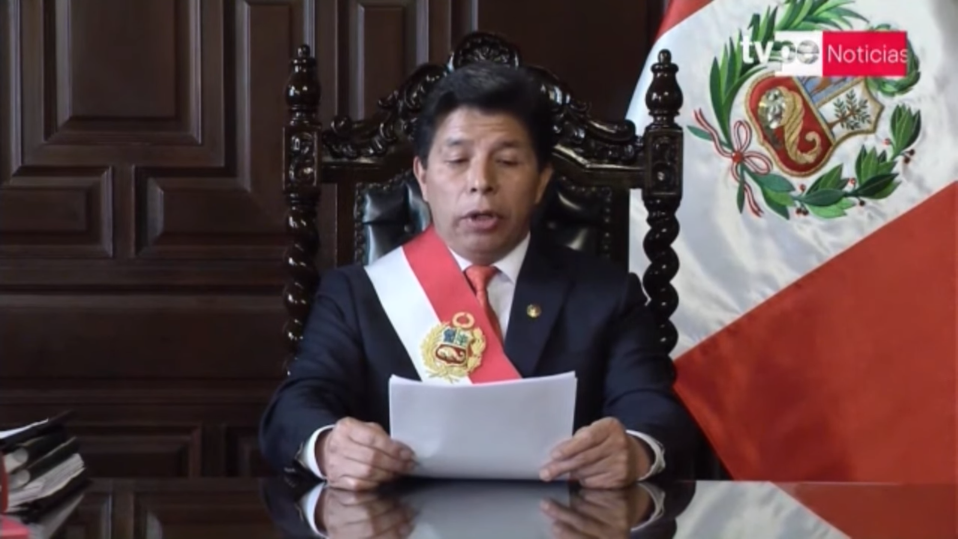 Peruvian President Pedro Castillo announced on state television on December 7, 2022, the immediate dissolution of the Congress and the imposition of decree law until new elections can be organized. Peruvian President Pedro Castillo announced on state television on December 7, 2022, the immediate dissolution of the Congress and the imposition of decree law until new elections can be organized. - Sputnik International, 1920, 07.12.2022