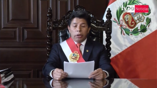 Peruvian President Pedro Castillo announced on state television on December 7, 2022, the immediate dissolution of the Congress and the imposition of decree law until new elections can be organized. - Sputnik International