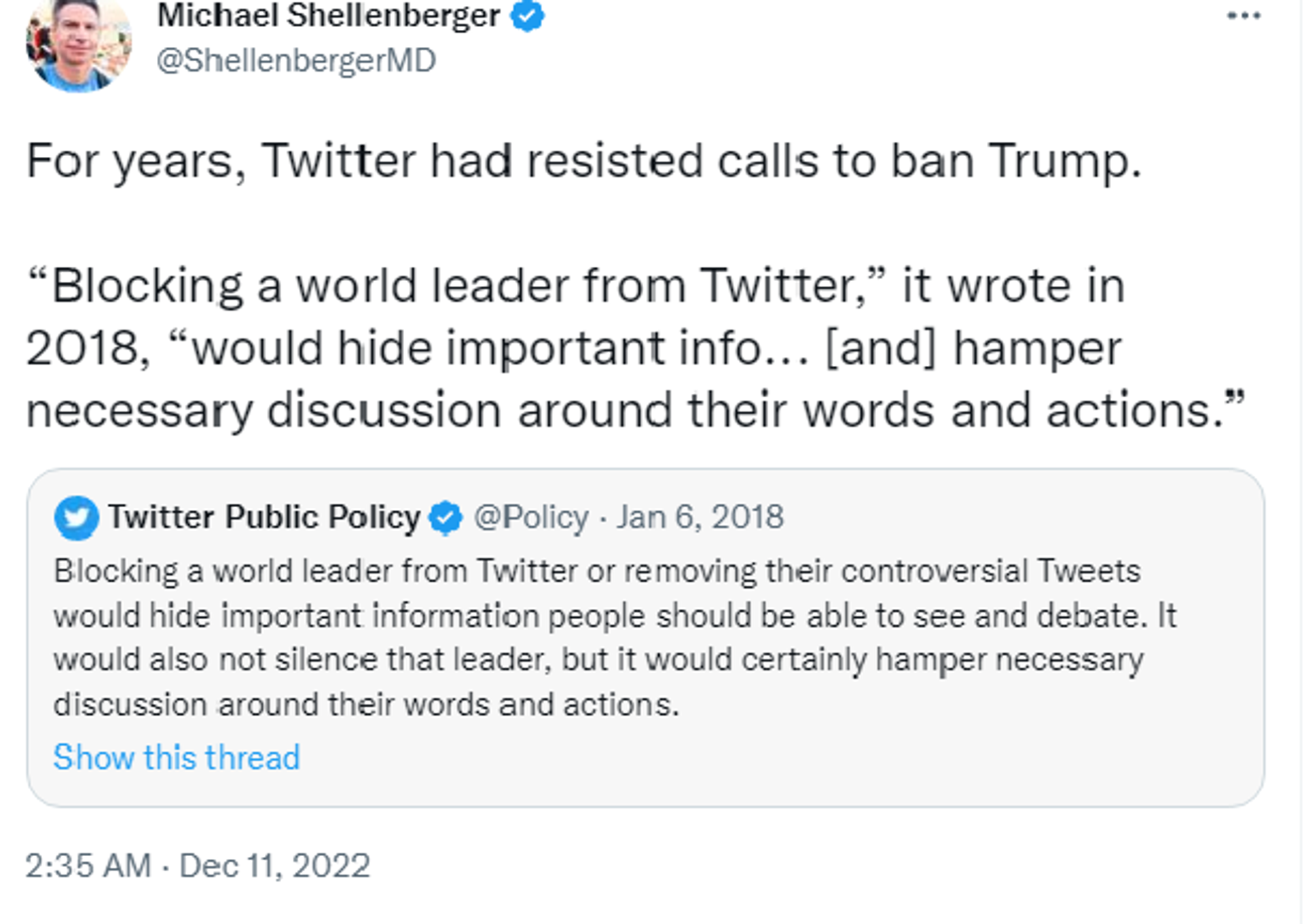 Twitter screenshot of latest portion of the “Twitter Files,” shared by Author Michael Shellenberger. Twitter screenshot of latest portion of the “Twitter Files,” shared by Author Michael Shellenberger. - Sputnik International, 1920, 11.12.2022