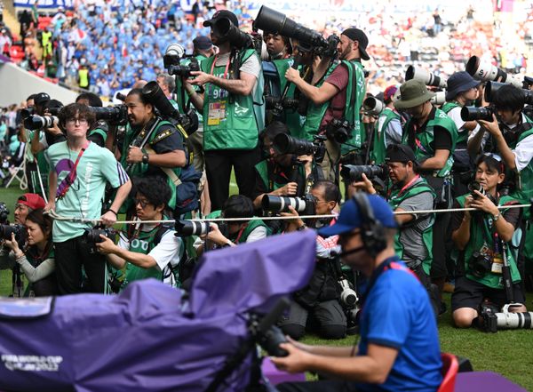 Journalists before the start of the World Cup group stage match between Japan and Costa Rica. - Sputnik International