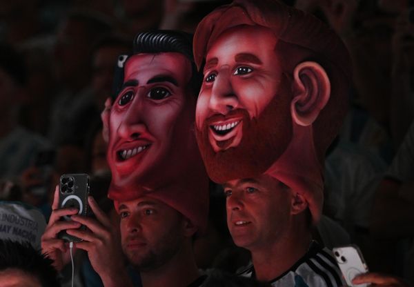 Argentine fans at the FIFA World Cup quarterfinal match between the Netherlands and Argentina. - Sputnik International