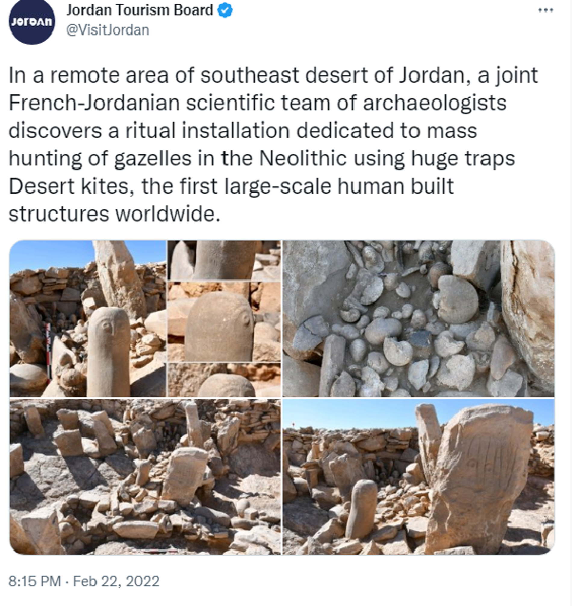 Twitter screenshot of ancient desert kites in Jordan. - Sputnik International, 1920, 12.12.2022