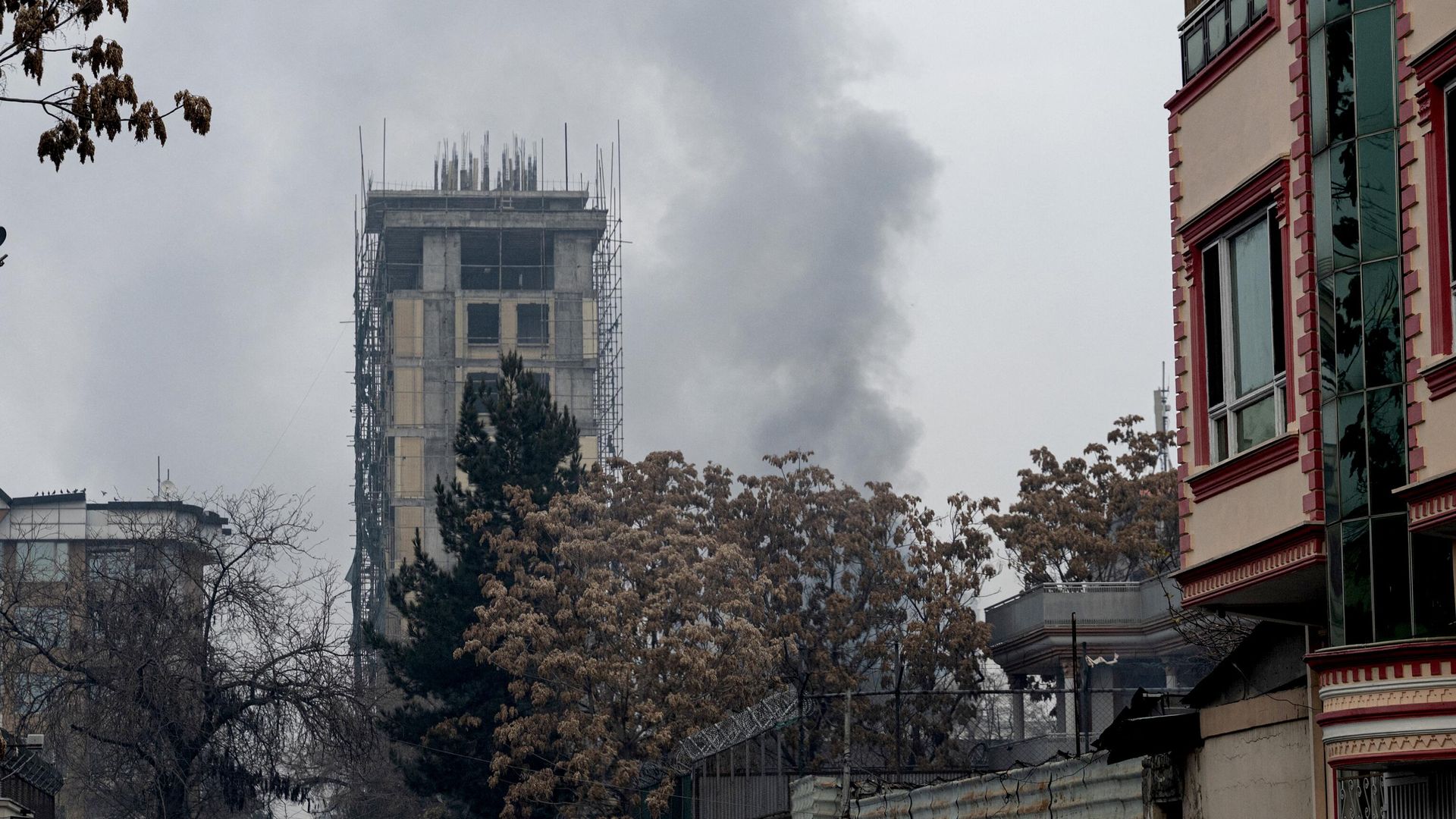 Smoke rises from a site of an attack at Shahr-e-naw which is city's one of main commercial areas in Kabul on December 12, 2022.  - Sputnik International, 1920, 12.12.2022