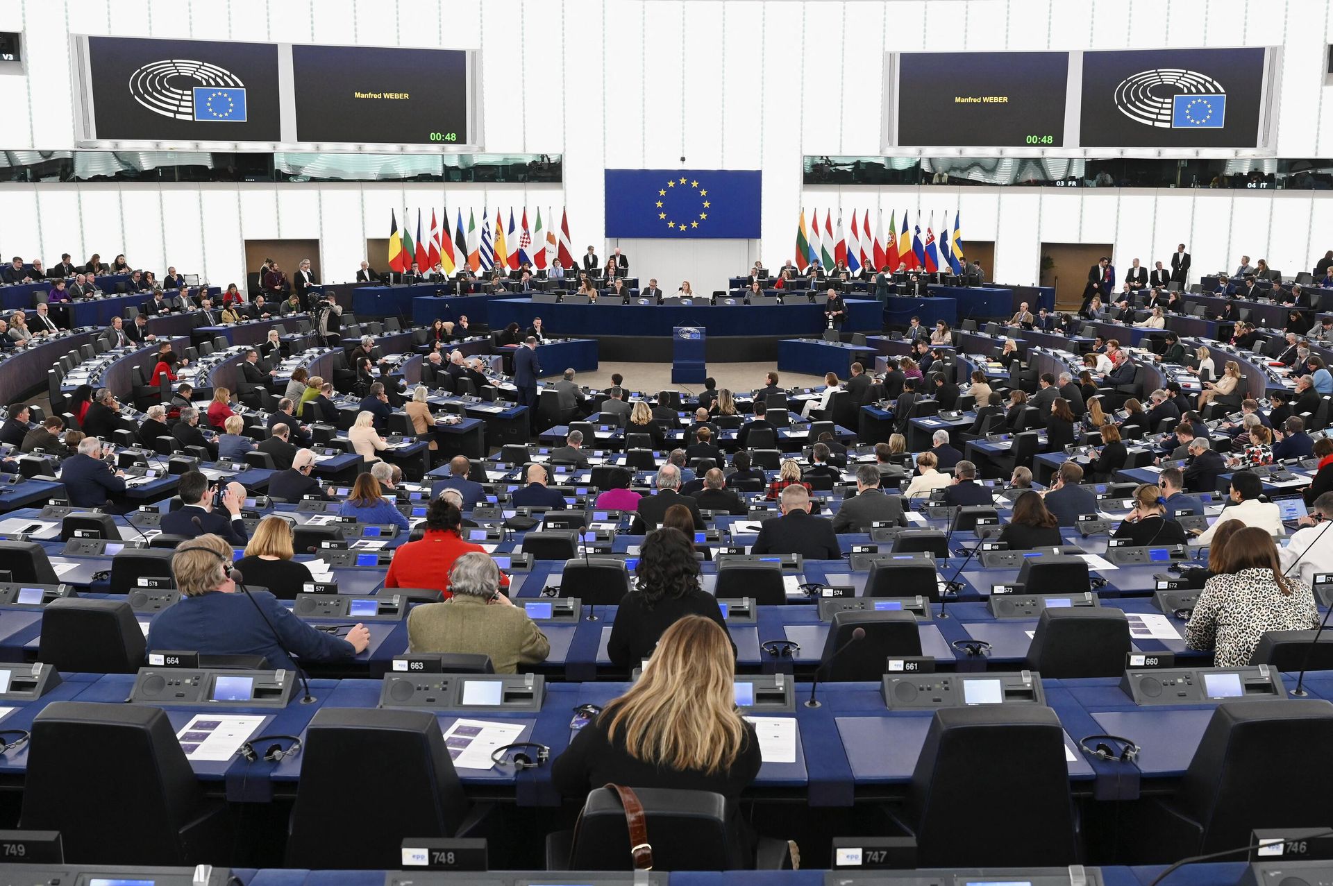 Members of the European Parliament attend the opening session of the European Parliament in Strasbourg, eastern France, on December 12, 2022. Members of the European Parliament attend the opening session of the European Parliament in Strasbourg, eastern France, on December 12, 2022. - Sputnik International, 1920, 13.12.2022