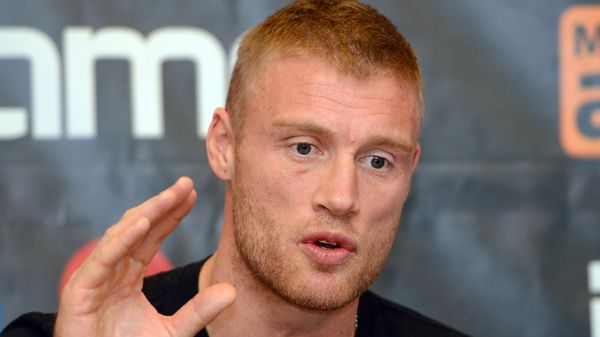 Former England cricketer turned professional boxer, Andrew Flintoff, speaks during a press conference in Manchester, north-west England - Sputnik International