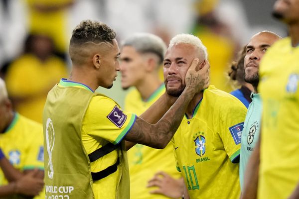 Brazil's Neymar cries at the end of the World Cup quarterfinal between Croatia and Brazil at the Education City Stadium in Al Rayyan, Qatar, Friday, December 9, 2022. - Sputnik International