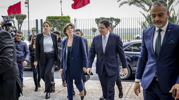 Morocco's Foreign Minister Nasser Bourita (R) receives his French counterpart Catherine Colonna in Rabat, on December 16, 2022. - Sputnik International