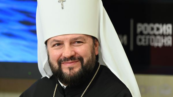 Patriarchal Exarch for Africa Metropolitan Leonid of Klin during a press conference following his first foreign visit to Uganda at the Rossiya Segodnya International Multimedia Press Center in Moscow. - Sputnik International