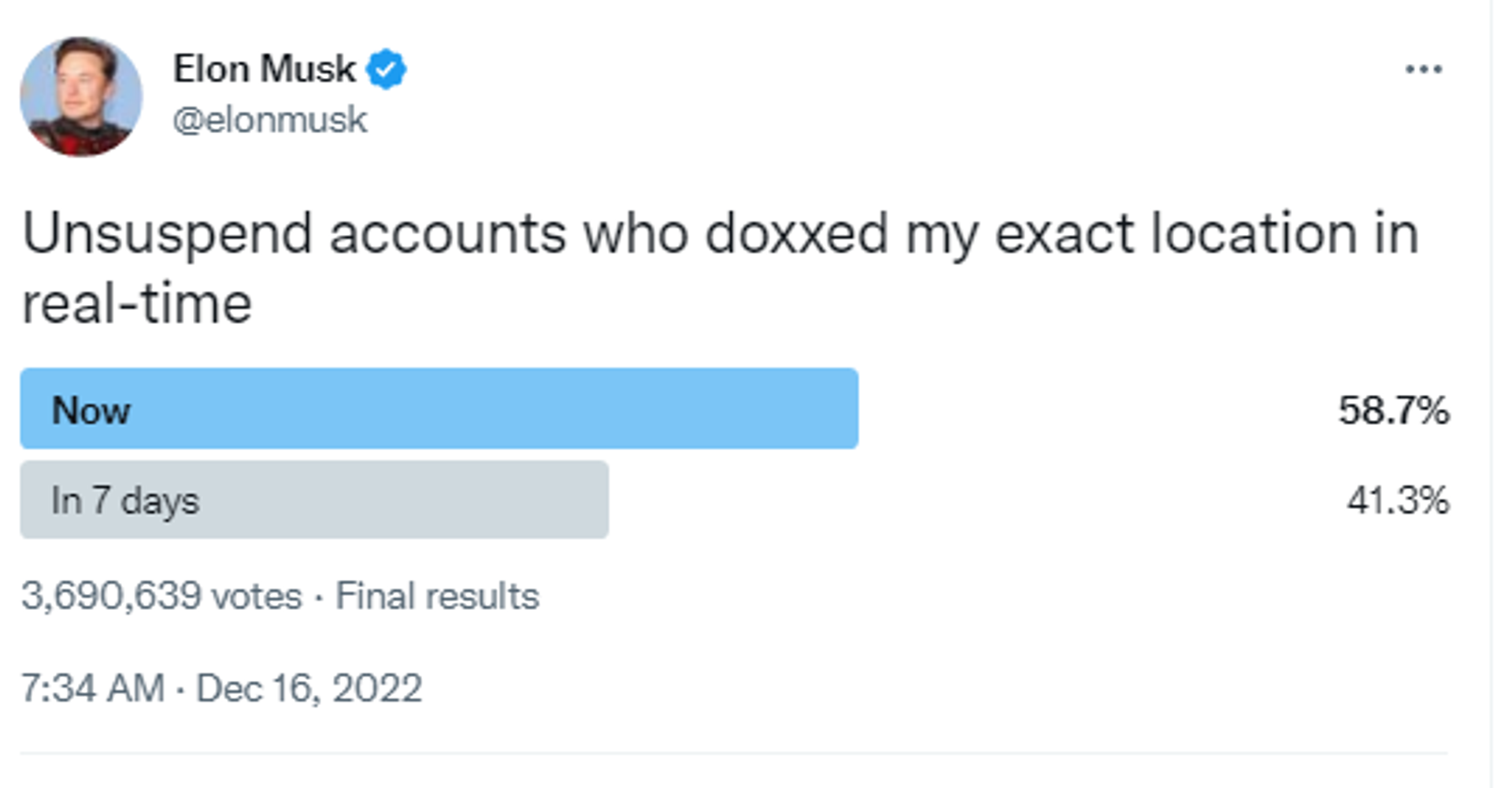 Twitter screenshot of Elon Musk account. - Sputnik International, 1920, 19.12.2022