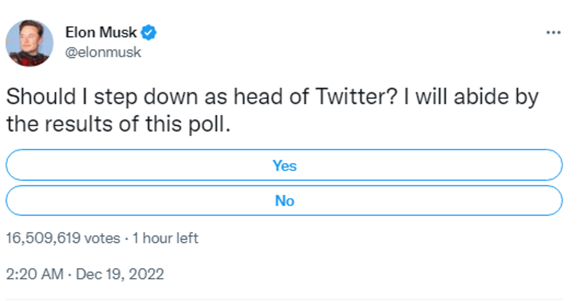 Twitter screenshot of Elon Musk account. - Sputnik International, 1920, 19.12.2022