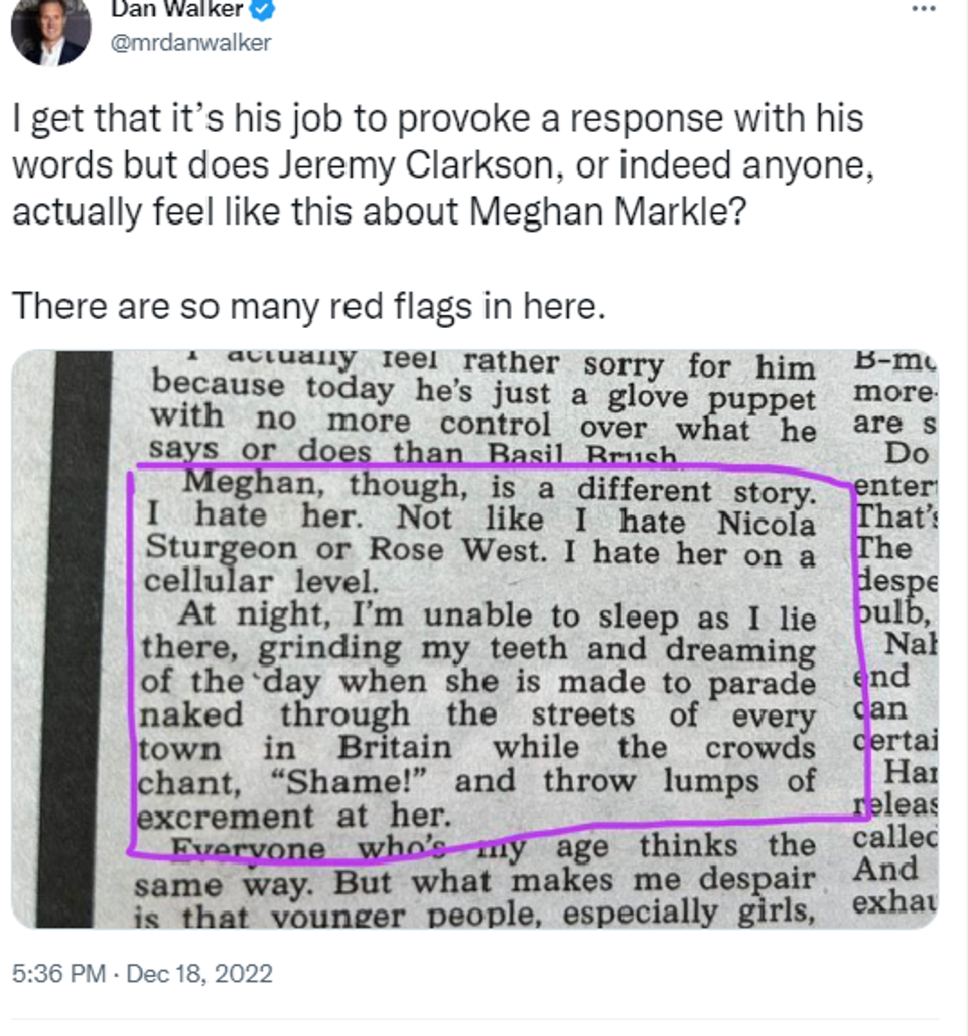 Twitter screenshot featuring excerpt from column by Jeremy Clarkson. - Sputnik International, 1920, 20.12.2022