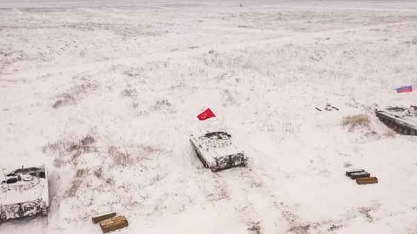 Belarusian and Russian forces carrying out battalion-level drills at a training range in western Belarus. - Sputnik International