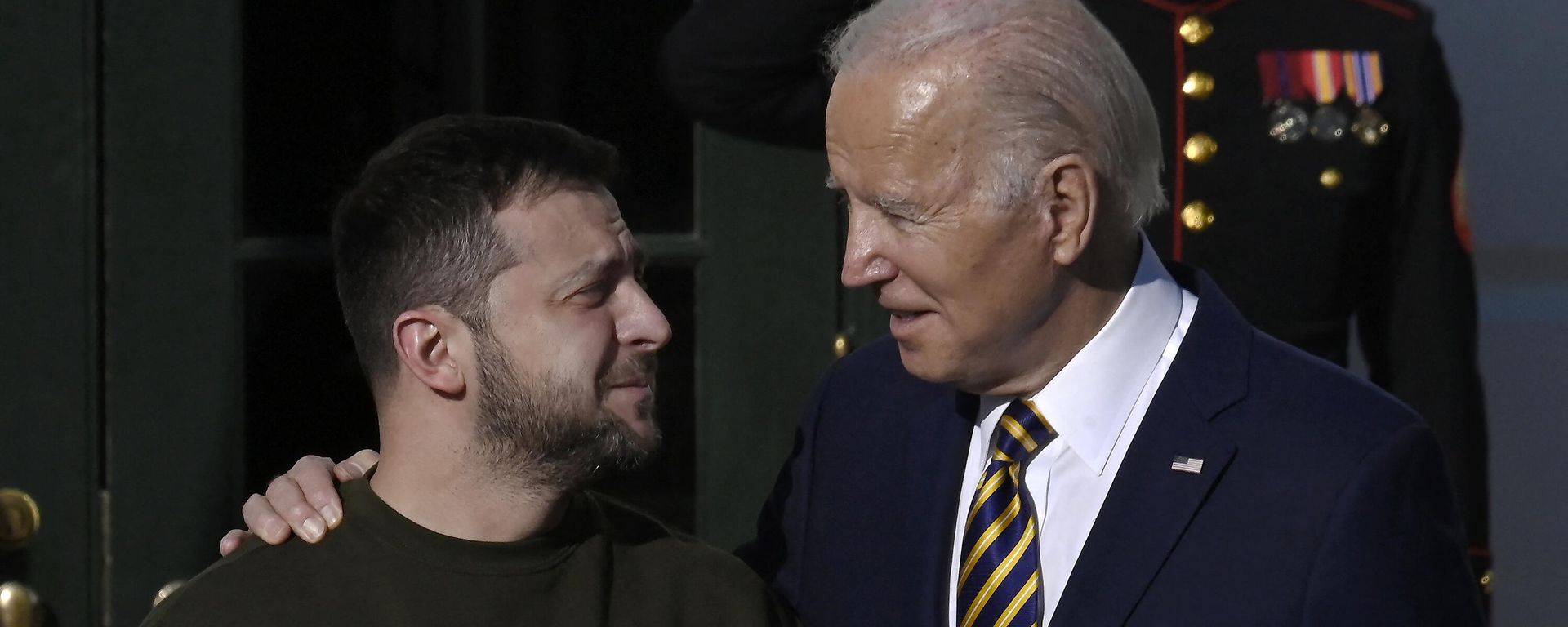 US President Joe Biden and Ukrainian President Volodymyr Zelensky US President Joe Biden and Ukrainian President Volodymyr Zelensky - Sputnik International, 1920, 23.02.2023