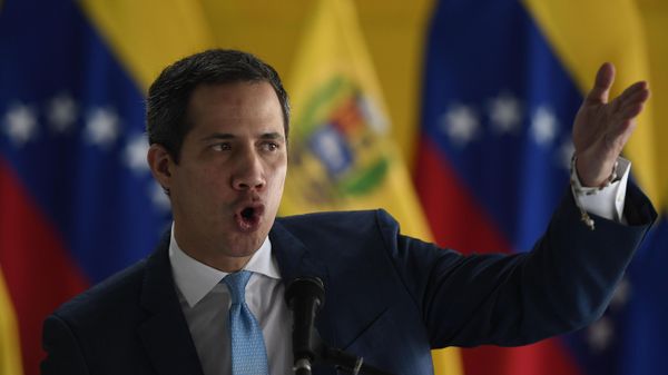 Venezuelan politician Juan Guaido speaks to the press in Caracas, Venezuela, Friday, Aug. 12, 2022. - Sputnik International
