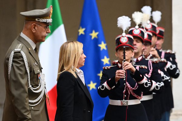 Italy's new prime minister, Giorgia Meloni arrives for a handover ceremony at Palazzo Chigi in Rome on October 23, 2022. Far-right leader Giorgia Meloni was named Italian prime minister on October 21, 2022 after her party's historic election win, becoming the first woman to head a government in Italy. - Sputnik International