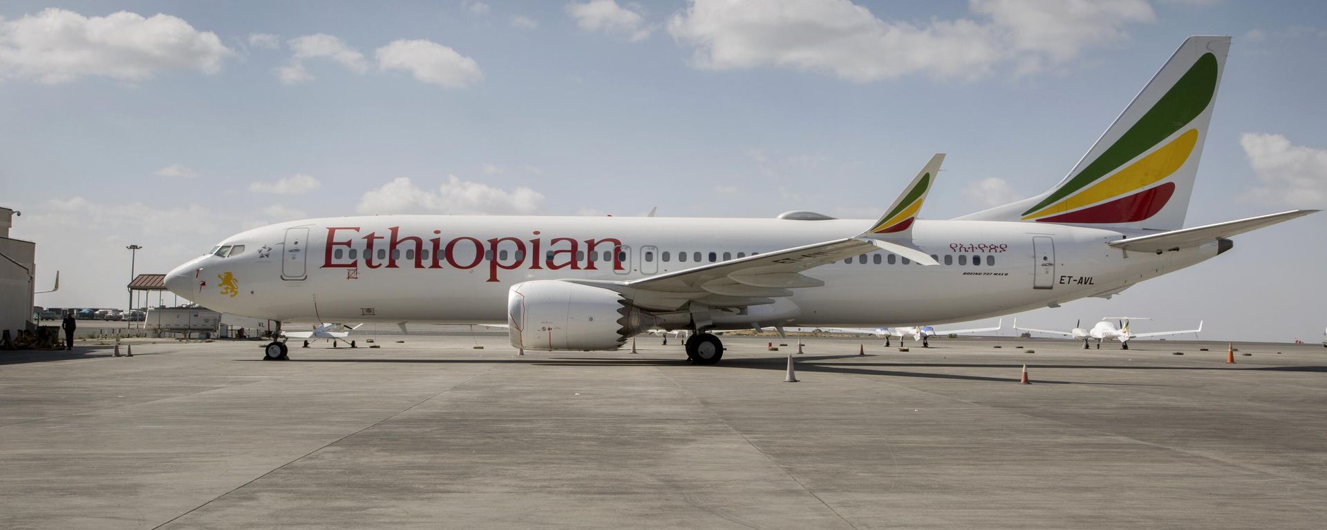 In this March 23, 2019 file photo, an Ethiopian Airlines Boeing 737 Max 8 sits grounded at Bole International Airport in Addis Ababa, Ethiopia. The CEO of Ethiopian Airlines says his airline might never fly the Boeing 737 Max again after a deadly crash in March, and if it does, it will wait until other carriers use the plane first In this March 23, 2019 file photo, an Ethiopian Airlines Boeing 737 Max 8 sits grounded at Bole International Airport in Addis Ababa, Ethiopia. The CEO of Ethiopian Airlines says his airline might never fly the Boeing 737 Max again after a deadly crash in March, and if it does, it will wait until other carriers use the plane first - Sputnik International, 1920, 26.01.2023