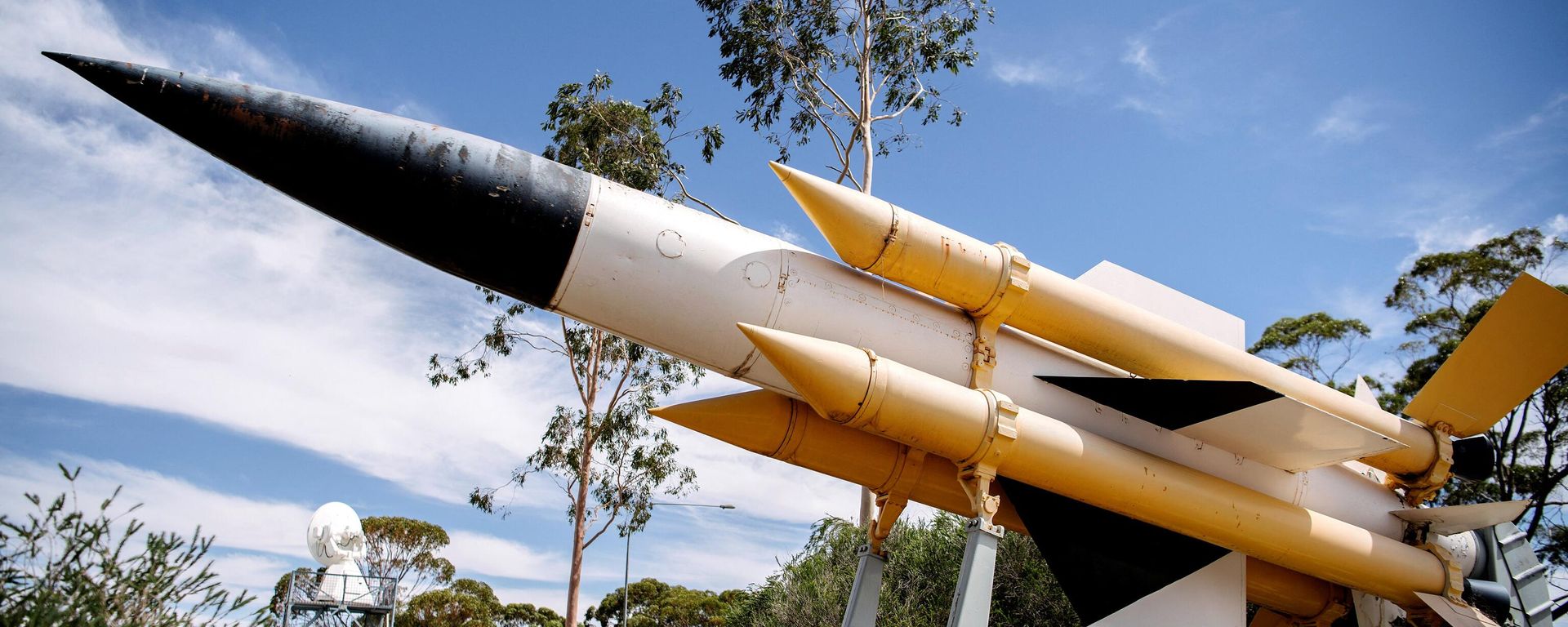This picture taken on December 5, 2020 shows the Bristol Bloodhound radar guided surface-to-air missile in Woomera Village, some 488 kilometres north-west of South Australia's capital city of Adelaide.  - Sputnik International, 1920, 27.12.2022