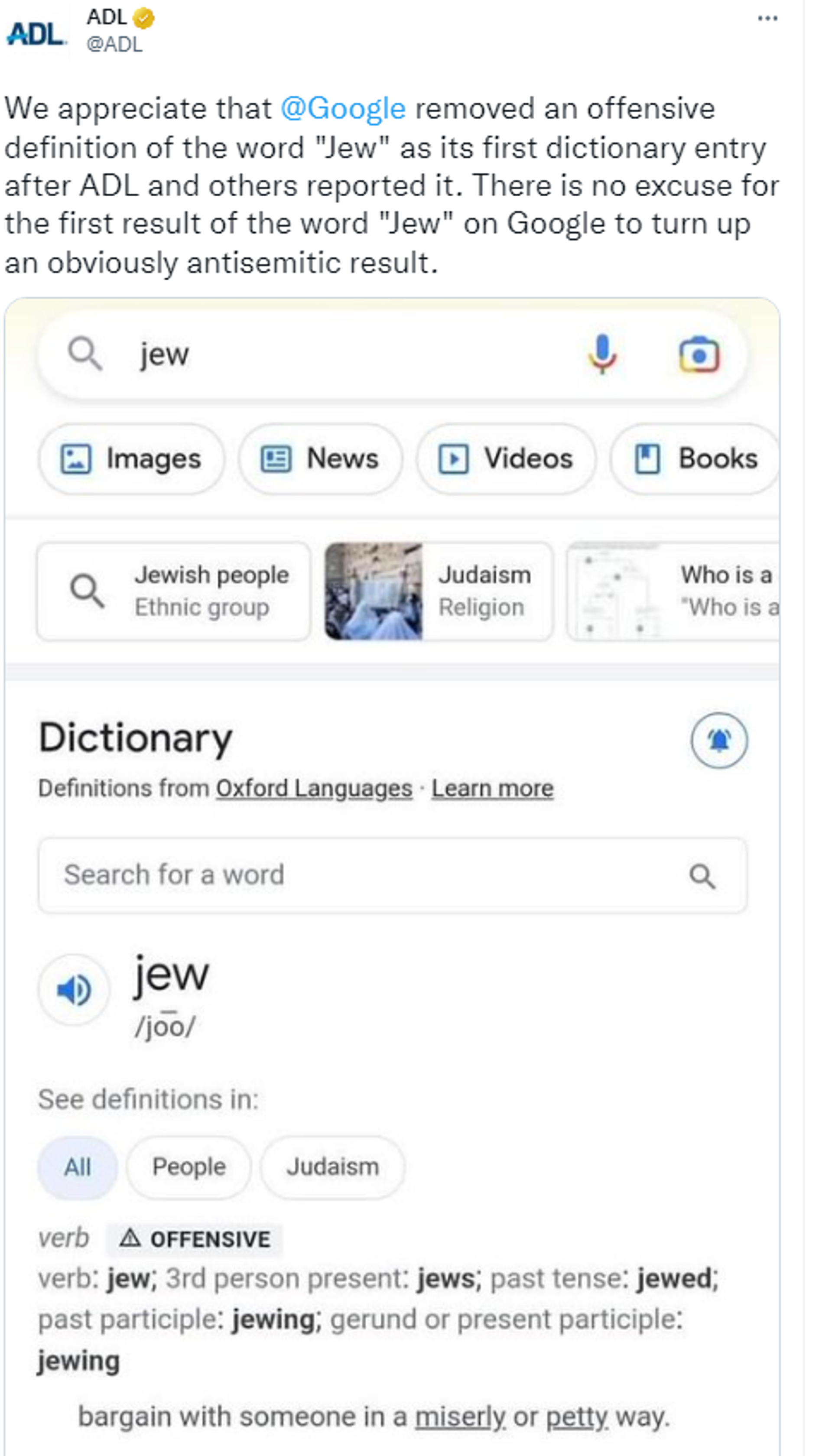 Screenshot of Twitter account of the Anti-Defamation League (ADL). - Sputnik International, 1920, 28.12.2022