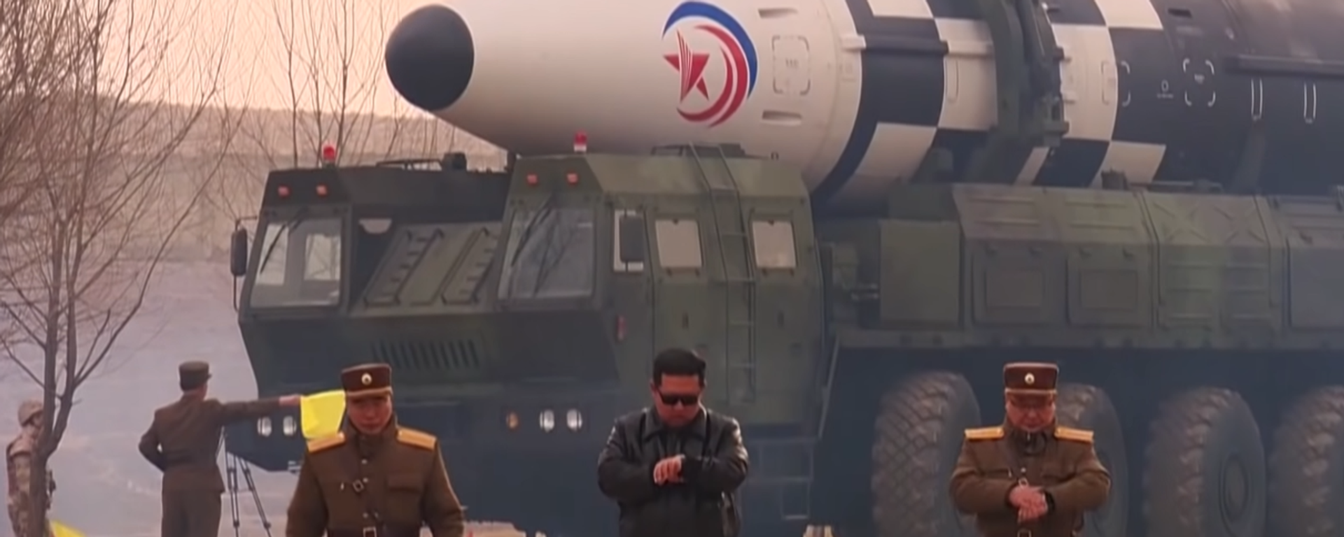 Screenshot of North Korean missile test music video feat. Kim jong-un. Screenshot of North Korean missile test music video feat. Kim jong-un. - Sputnik International, 1920, 28.12.2022