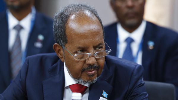 Somalia's President Hassan Sheikh Mohamud looks on during a meeting with U.S. Secretary of State Antony Blinken, U.S. Defense Secretary Lloyd Austin, Djibouti's President Ismail Omar Guelleh and Niger's President Mohamed Bazoum during the U.S.-Africa Leaders Summit 2022, Tuesday, Dec. 13, 2022 in Washington. - Sputnik International