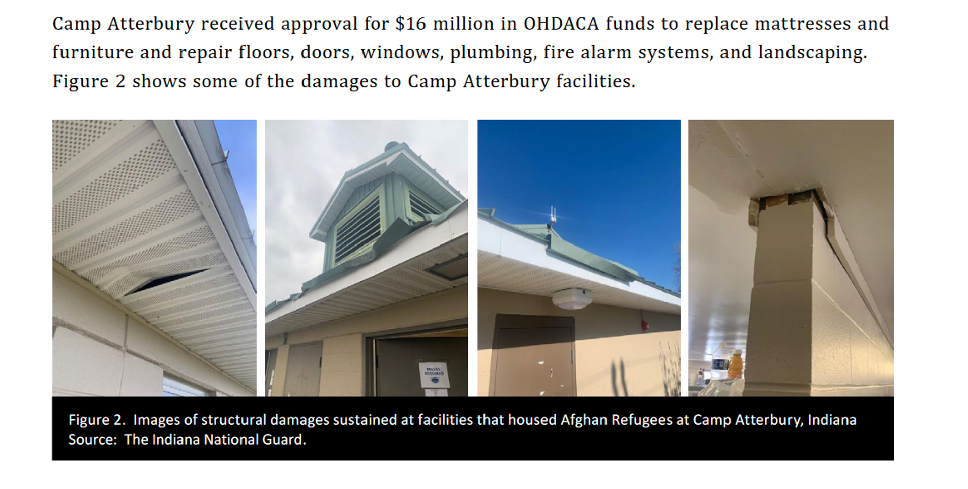 Screengrab of DoD audit report on damage to facilities, purportedly caused by Afghan refugees housed there. - Sputnik International, 1920, 29.12.2022