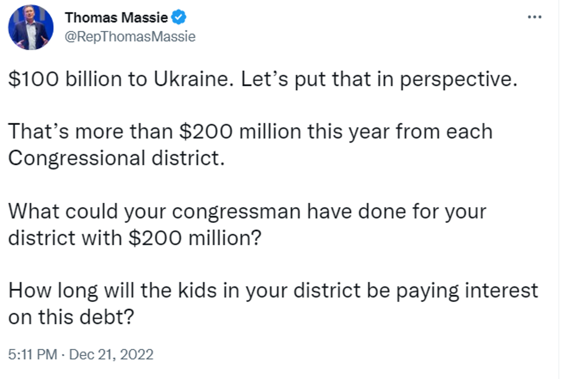Screenshot of Twitter account of Rep. Thomas Massie, R-Ky. - Sputnik International, 1920, 30.12.2022