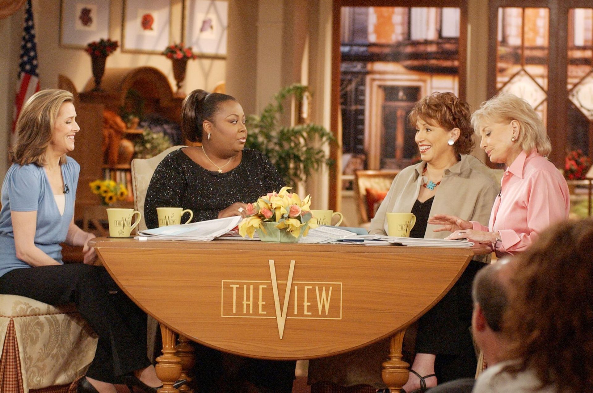 FILE - This June 5, 2003 file photo shows co-hosts, from left, Meredith Vieira, Star Jones, Joy Behar and Barbara Walters on the set of The View in New York. In July 2006, Jones surprised the audience by announcing that she would be leaving after 10 years. It was six years before she was welcomed back onto the ABC show as a guest. FILE - This June 5, 2003 file photo shows co-hosts, from left, Meredith Vieira, Star Jones, Joy Behar and Barbara Walters on the set of The View in New York. In July 2006, Jones surprised the audience by announcing that she would be leaving after 10 years. It was six years before she was welcomed back onto the ABC show as a guest. - Sputnik International, 1920, 31.12.2022