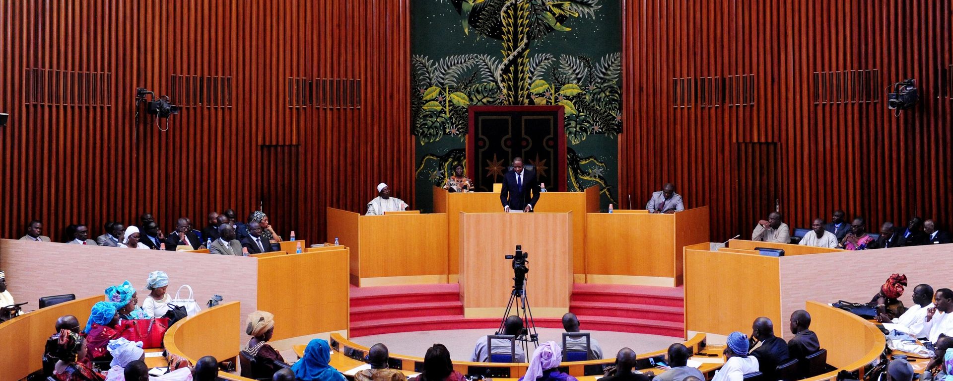 Senegalese Foreign Minister Mankeur Ndiaye gives a speech on January 16, 2013 at the National Assembly in Dakar. Senegalese Foreign Minister Mankeur Ndiaye gives a speech on January 16, 2013 at the National Assembly in Dakar. - Sputnik International, 1920, 02.01.2023